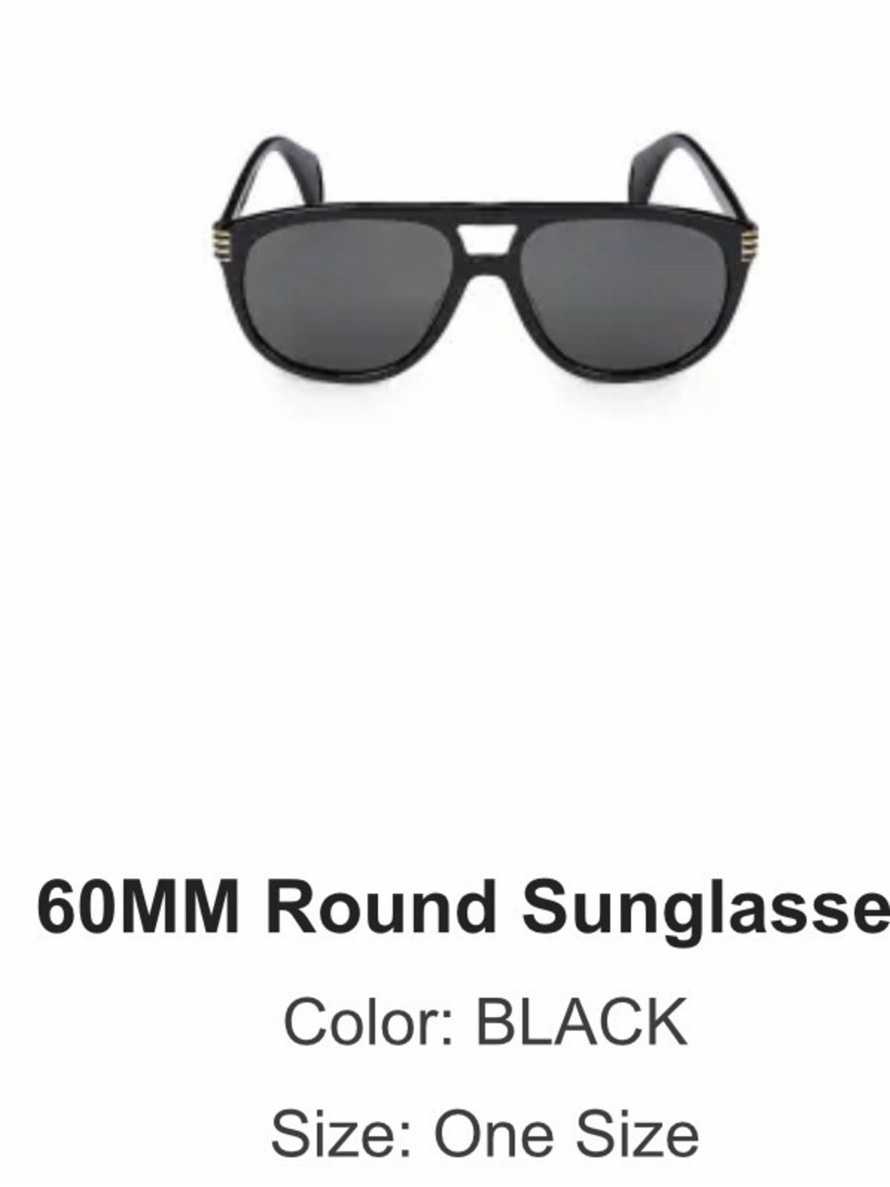 Gucci Black Men's Aviator Sunglasses with Gold Accents - Picture 6 of 6